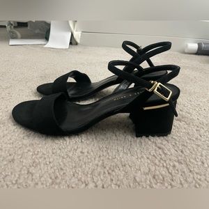 Charles & Keith Black Block 2.5” Heel Sandals size 35